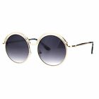 Round Circle Sunglasses Womens Metal Double Top Frame Fashion Shades