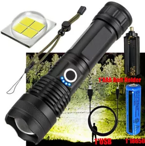 Super Bright LED Flashligh USB Rechargeable 5-Modes Zoom Torch Work Light Lamp - Picture 1 of 16