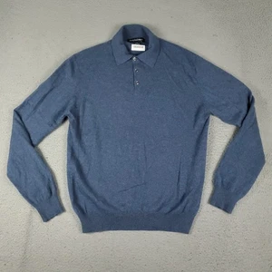Joseph & Lyman Sweater Mens Medium Blue 100% Cashmere Collared Sweatshirt - Picture 1 of 10