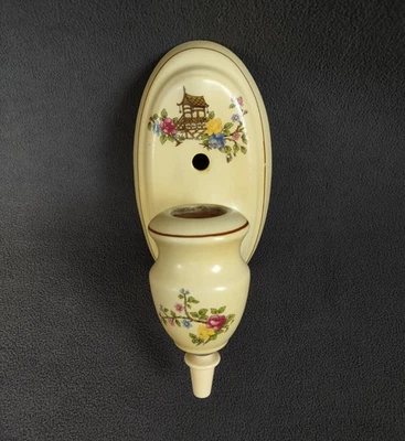 Aplique de pared de cerámica floral arte asiático lámpara necesita ser reconectado de colección Foto 1 de 4