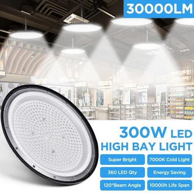 100-300W UFO LED Hallenbeleuchtung Hallenstrahler Industrielampe Highbay Lampe - Bild 1 von 4