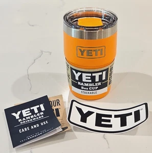 Yeti Rambler 8 Oz + Matching Magslider Lid - King Crab Orange Neu mit Etikett RAR - Bild 1 von 5