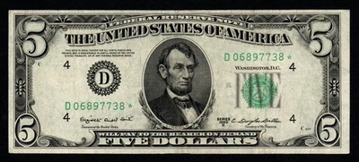 1950C $5 Cleveland STAR Beautiful XF Federal Reserve Note! - Image 1 of 2
