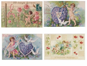 12 Postales de San Valentín Reproducción De Colección Antiguo Diario Basura Tarjetas Efímeras Etiquetas - Imagen 1 de 4