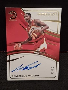 2023-24 Panini Immaculate Dominique Wilkins Signatures automático/99 Hawks en tarjeta - Imagen 1 de 3