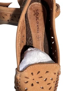 Soul of Africa Shoes Womens Size 8 Leather Loafers Cutout Comfort Moccasin Flats - Picture 1 of 9
