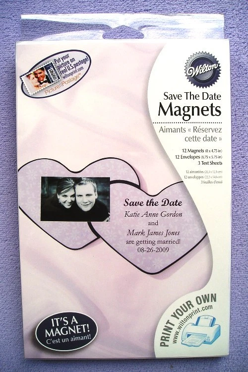 12 Hágalo Usted Mismo Wilton Corazón Rosa Corazones Novia Boda Guardar la Fecha Imanes Imanes Foto 1 de 1