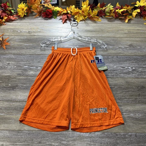 Princeton Men’s Athletic Shorts Size Small Orange Russell NEW With Tags Cover