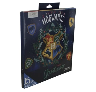Harry Potter 15 Days Socks Advent Women 4-10 I'd rather stay at Hogwarts NEW - Image 1 of 4