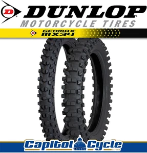 DUNLOP GEOMAX MX34 TIRE SET 80/100-21 + 110/100-18 DIRT BIKE MX SET - Picture 1 of 6