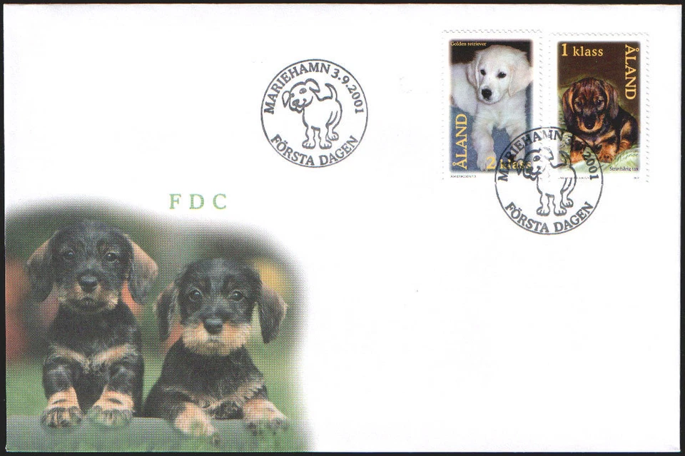 Finland Aland FDC 2001 Pets Dog Puppies Mint - Image 1 of 1
