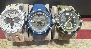 US Polo Association Watches 3 Pack set White, Blue and Green See Photos all work - Picture 1 of 14