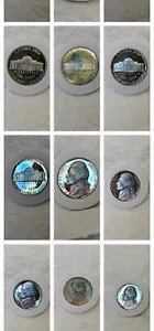 1990 S Jefferson Nickel 5c Coin USA ๐บ๐ธ Rainbow ๐ Toning Color ๐ฅ RARE ๐ - Picture 1 of 14