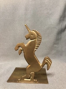 Vintage Solid Brass Unicorn Stand Taiwan  Figurine with stand - Picture 1 of 7