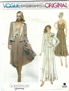 Vogue Sewing Pattern 2026, Versace Vintage Jacket, Cami, Skirt, Size 12 Uncut FF - Picture 1 of 2