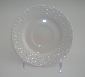 Gibson Home Noble Weave Porcelain Dinnerware SAUCERS WHITE SET 4 NEW