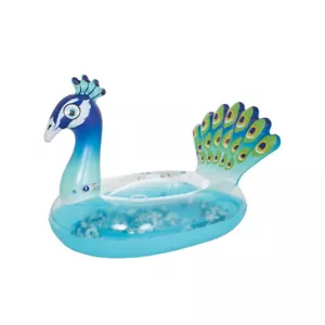 Happy People Schwimmtier Pfau mit echten Federn 145x94x94 cm belastbar bis 80 kg - Bild 1 von 2