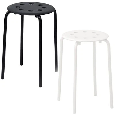 45cm Stackable Marius Stool Holds Up to 80Kg Indoor-Outdoor Steel Chair Seat - Image 1 of 4