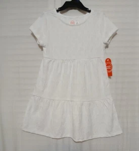 Wonder Nation Girls 2-Tiered White Eyelet Dress Different Sizes - Picture 1 of 8