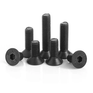 Hex Socket Bolts Countersunk Flat Head Screws M2,M3,M4,M5,M6 Black Alloy Steel - Picture 1 of 10