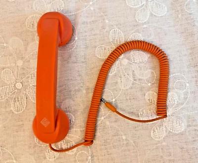 NATIVE UNION Pop Phone Retro Handset (Orange)-Designer David Turpin - 3.5mm jack - Image 1 of 4