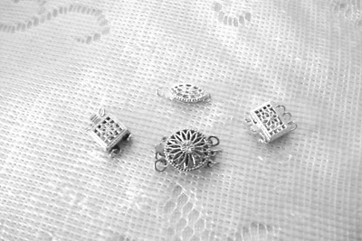 Clasps-4 sterling silver-single to triple stran - Image 1 of 3