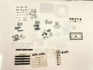 45+ Photopolymer Rubber Stamps Baby Boy Girl Announcement Shower 