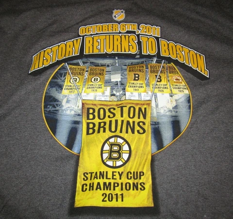 October 6th 2011 HISTORY RETURNS to BOSTON" BRUINS Champions (LG) T-Shirt w Tags Cover