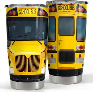 Bus Driver Tumbler - School Bus 20 Oz Stainless Steel Double Wall Vacuum Tumbler - Picture 1 of 7