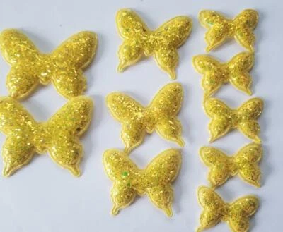 CraftbuddyUS Pack of 10 Sequin Butterfly Embellishments - GOLD - Image 1 of 3