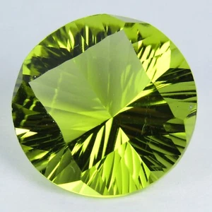 14.58Cts Lustrous Natural Lemon Quartz Round Fancy Cut Nice Brazil Gemstone - Picture 1 of 5