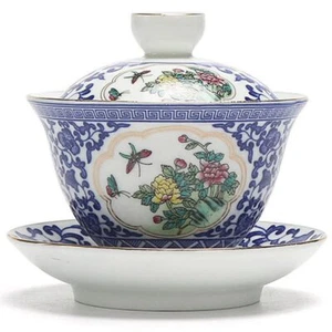 180ml Jingdezhen Blue Ceramic Gaiwan Kung Fu Tea Set Tea Cup Bowl Tea Tureen - Picture 1 of 5