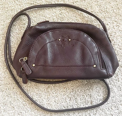 Stone Mountain Plum Purple Leather Crossbody Handbag Organizer Travel Pockets - Image 1 of 4