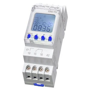 Temporizador digital 2 canales para carril de sombrero 2x 4000VA 24-230V con pantalla LCD - Imagen 1 de 5