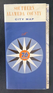 1963 Southern Alameda County street road map Union 76 oil gas California Hayward - Picture 1 of 4