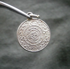 Aztec Maya Calendar Vintage Sterling Silver Charm Pendant  2.0g