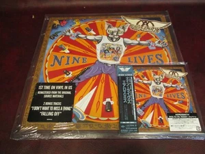 AEROSMITH NINE LIVES VERIFIED STICKERS JAPAN REPLICA OBI 20BIT CD + 1ST ED. LPS - Picture 1 of 1