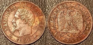 Napoléon III - 1 centime tête nue 1854 A, Paris TTB+ ! F.102/9 - Picture 1 of 1