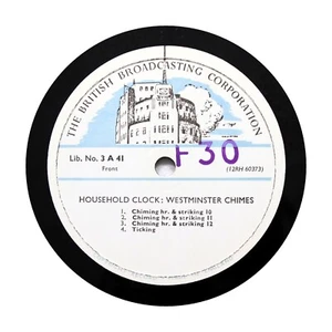 BBC SOUND EFFECTS LIBRARY "Household Clock: Westminster Chimes" 12" 3-A-41 [78] - Imagen 1 de 2