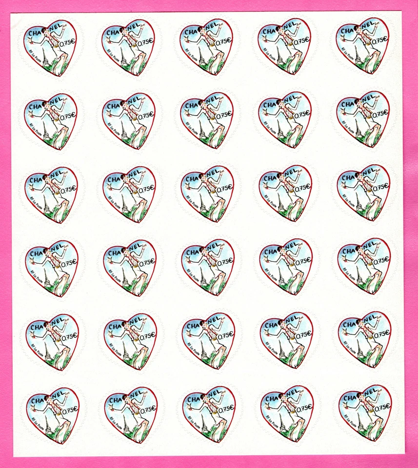 France NEUF** MNH Feuille AUTOADHESIF YT39 - 2004 - COEUR LAGERFELD - COTE 180€  - Photo 1/1