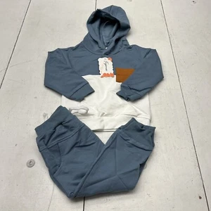 Blue & White 2 Piece Sweat Set Boys Size X-Small (4/5) NEW - Picture 1 of 8