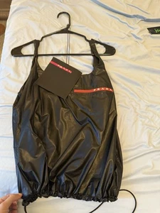 NWOT Prada Linea Rossa Black Waterproof Technical Nylon Sleeveless Top 42 - Picture 1 of 2