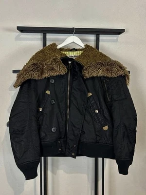 VTG Streetwear Japanese Hysteric Style Avant Garde Fur Zip Hooded Jacket 90s y2K - Image 1 of 4