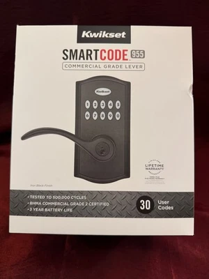 *Leer* Kwikset SmartCode 955 99550-004 entrada sin llave cerrojo motorizado negro Foto 1 de 4