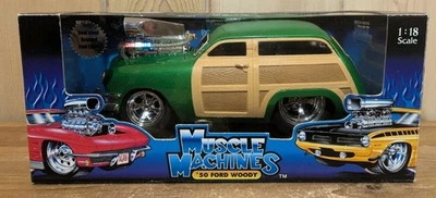 Muscle Machine Green '50 Ford Woody 1:18 Scale Die Cast Too Cool - Image 1 of 4