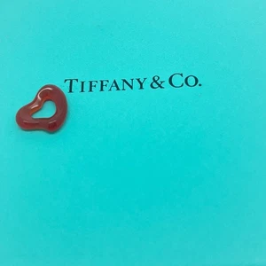 Tiffany & Co. Elsa Peretti Carved Small Red Carnelian Open Heart Pendant - Picture 1 of 6