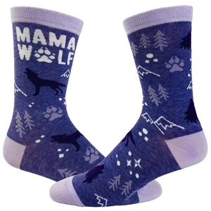 Mujer Mamá Lobo Calcetines Divertidos Camping Día de la Madre Novedad Calzado - Imagen 1 de 9