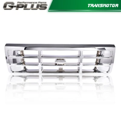 FIT FOR 92-97 FORD F SUPER DUTY BRONCO F150-F350 FRONT BUMPER GRILLE CHROME - Image 1 of 4