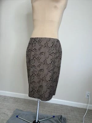 Falda Lápiz Marrón Negro Paisley Talla 14 Colección Judith Hart Foto 1 de 4