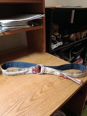 Cinturón para mujer J.Crew multicolor a cuadros de lona en D talla L/XL. Foto 1 de 4